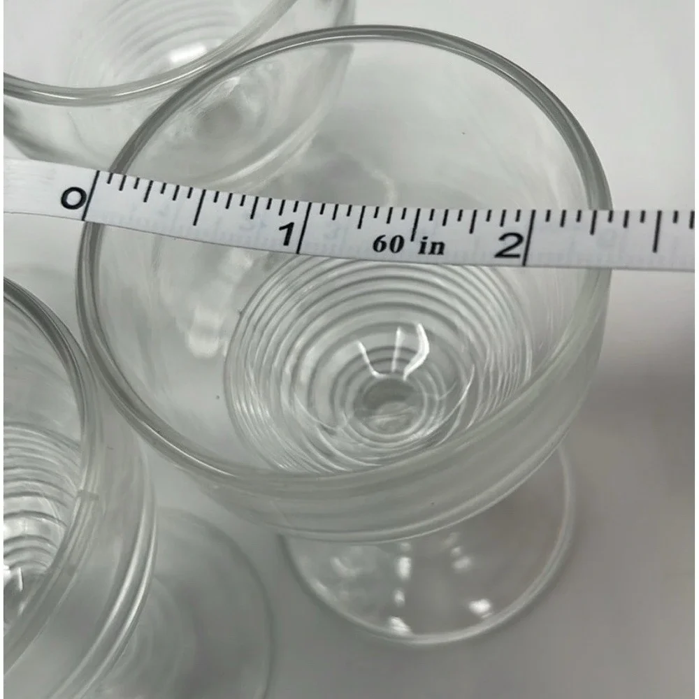 Set of 4 Vintage Beehive clear petite Sherry Gimlet stemmed Glasses - Picture 7 of 8